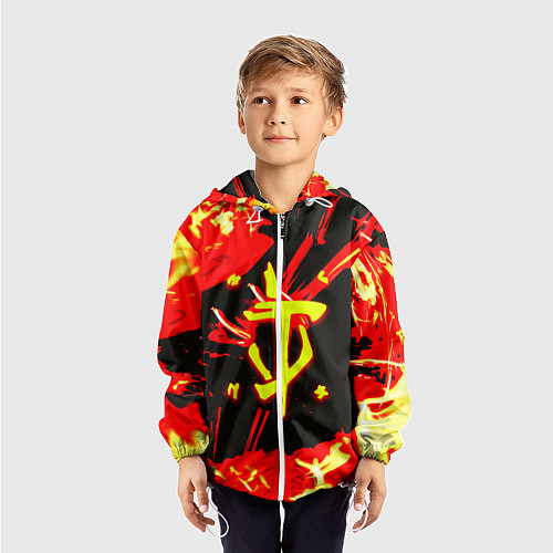 Детская ветровка Doom огненный / 3D-Белый – фото 3