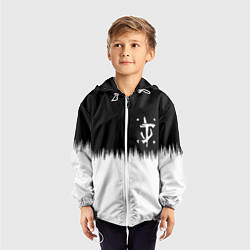 Ветровка с капюшоном детская Doom краски черно белый, цвет: 3D-белый — фото 2