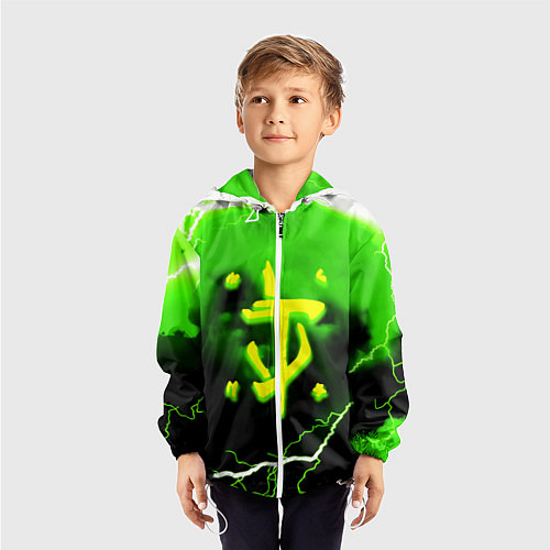 Детская ветровка Doom шторм кислотное лого / 3D-Белый – фото 3