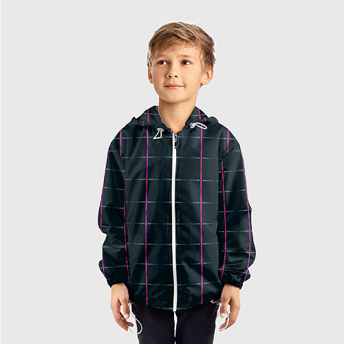 Детская ветровка Color black stripes / 3D-Белый – фото 3