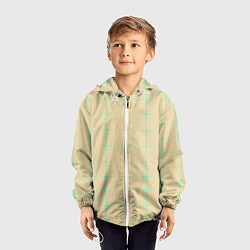 Ветровка с капюшоном детская Color beige green crosses, цвет: 3D-белый — фото 2