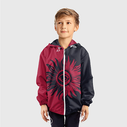 Детская ветровка Солнце красно-синее / 3D-Белый – фото 3