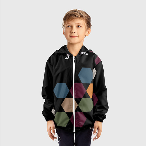 Детская ветровка Honeycombs autumn colors / 3D-Белый – фото 3