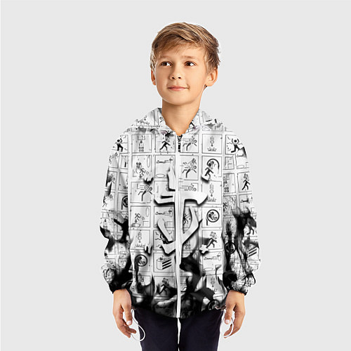 Детская ветровка Doom x portal fire / 3D-Белый – фото 3