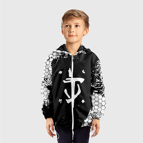 Детская ветровка Doom соты краски / 3D-Белый – фото 3