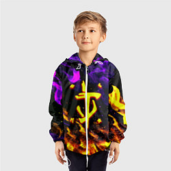Ветровка с капюшоном детская Doom огненный стиль, цвет: 3D-белый — фото 2