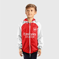 Ветровка с капюшоном детская Арсенал Лондон домашняя форма 2025 2026, цвет: 3D-белый — фото 2