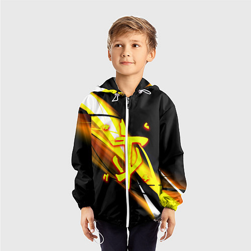 Детская ветровка Doom геометрия из полос / 3D-Белый – фото 3