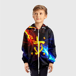 Ветровка с капюшоном детская Doom шторм с молниями, цвет: 3D-белый — фото 2