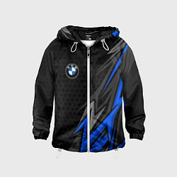 Ветровка с капюшоном детская БМВ - синий спорт, цвет: 3D-белый