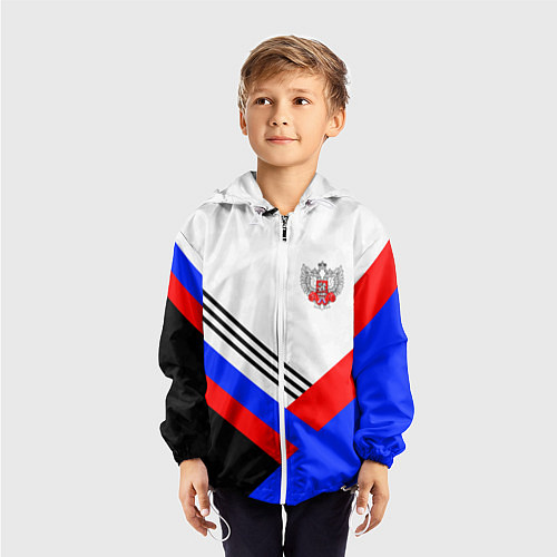 Детская ветровка Федерация бокса - Россия / 3D-Белый – фото 3