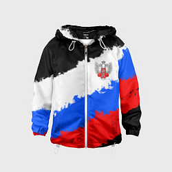 Ветровка с капюшоном детская Федерация бокса России - триколор, цвет: 3D-белый