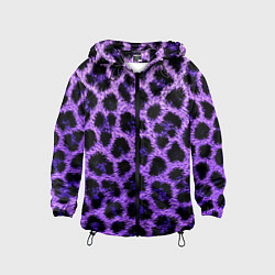 Ветровка с капюшоном детская Леопардовый фиолетовый, цвет: 3D-черный