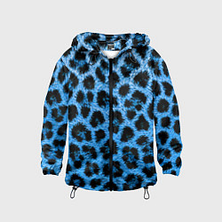 Ветровка с капюшоном детская Леопардовый голубой, цвет: 3D-черный