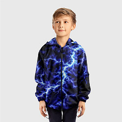 Ветровка с капюшоном детская Мощнейший разряд молнии, цвет: 3D-черный — фото 2