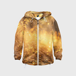 Ветровка с капюшоном детская Золотые лучи солнца на рассвете, цвет: 3D-белый