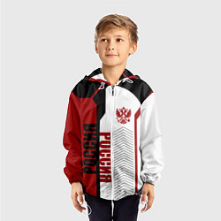 Ветровка с капюшоном детская Россия герб РФ, цвет: 3D-белый — фото 2