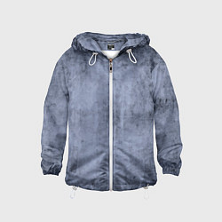Ветровка с капюшоном детская Текстура серо-синий бетон, цвет: 3D-белый