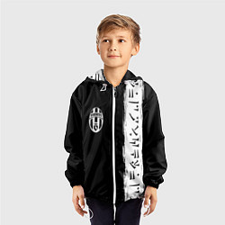 Ветровка с капюшоном детская Ювентус символы гейм, цвет: 3D-белый — фото 2