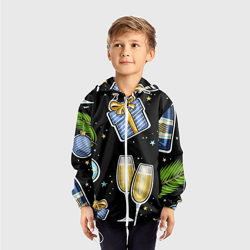 Детская ветровка Новогодний вайб / 3D-Белый – фото 3