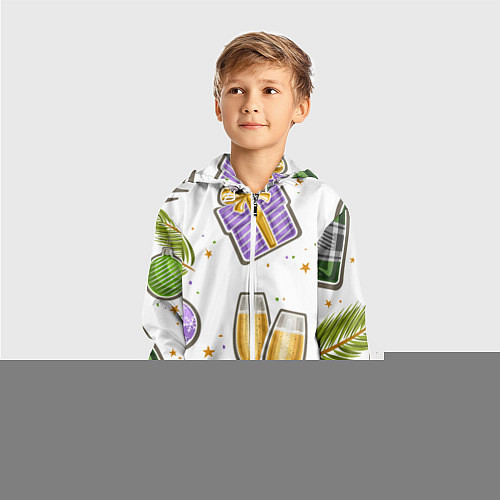 Детская ветровка Новогодний вайб / 3D-Белый – фото 3