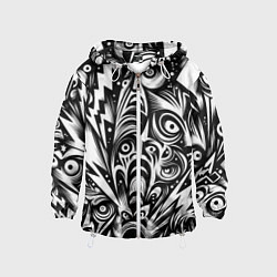 Ветровка с капюшоном детская Lightnings and faces - ai art fantasy, цвет: 3D-белый