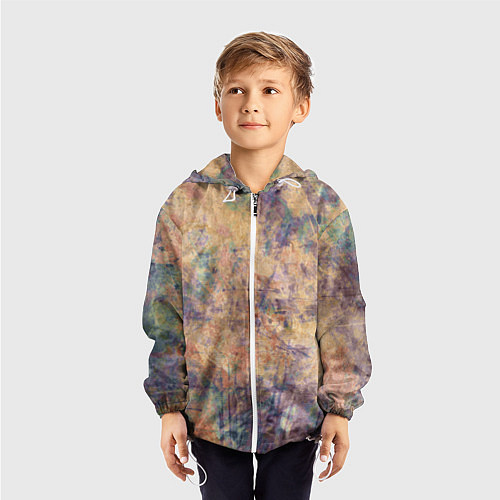 Детская ветровка Абстракция - pink marble with blue flecks / 3D-Белый – фото 3