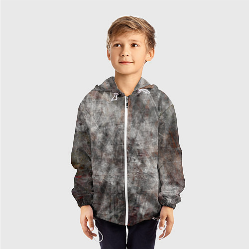 Детская ветровка Абстракция - gray stone / 3D-Белый – фото 3