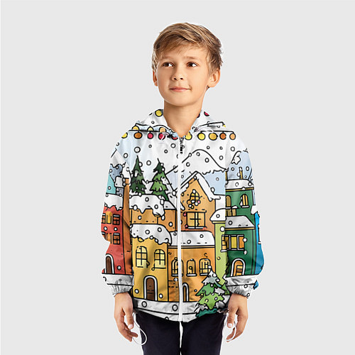 Детская ветровка Новогодний снегопад / 3D-Белый – фото 3