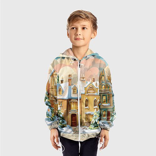 Детская ветровка Новогодний город / 3D-Белый – фото 3