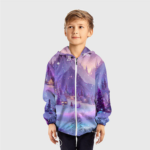 Детская ветровка Новогодняя магическая атмосфера / 3D-Белый – фото 3