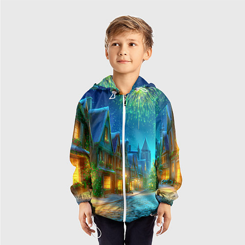 Детская ветровка Праздничный новогодний салют / 3D-Белый – фото 3