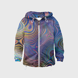 Ветровка с капюшоном детская Абстрактная рябь, цвет: 3D-белый