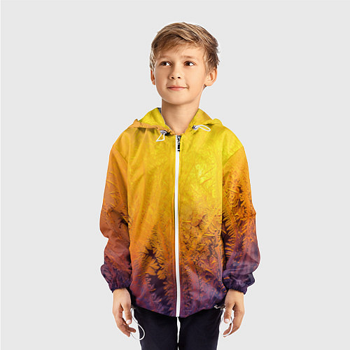 Детская ветровка Узоры золотистого инея / 3D-Белый – фото 3