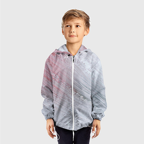 Детская ветровка Морозные полосы на стекле / 3D-Белый – фото 3