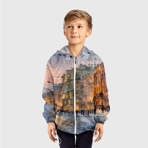 Детская ветровка Зимний Санкт-Петербург / 3D-Белый – фото 3