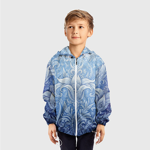 Детская ветровка Ледяной цветочный орнамент / 3D-Белый – фото 3