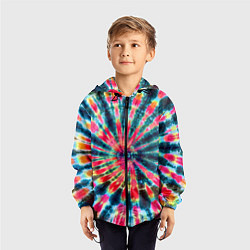 Ветровка с капюшоном детская Tie dye, цвет: 3D-черный — фото 2