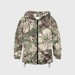Ветровка с капюшоном детская Камуфляж, цвет: 3D-черный