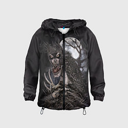Ветровка с капюшоном детская Ночной охотник, цвет: 3D-черный