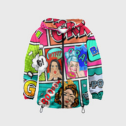 Ветровка с капюшоном детская POP ART, цвет: 3D-черный