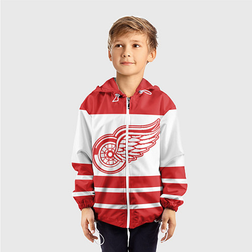 Детская ветровка Detroit Red Wings / 3D-Белый – фото 3