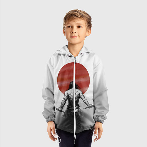 Детская ветровка Ярость самурая / 3D-Белый – фото 3