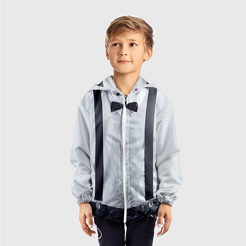 Детская ветровка Рубашка с подтяжками / 3D-Белый – фото 3