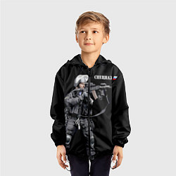Ветровка с капюшоном детская Спецназ 13, цвет: 3D-черный — фото 2