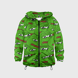 Ветровка с капюшоном детская Sad frogs, цвет: 3D-черный