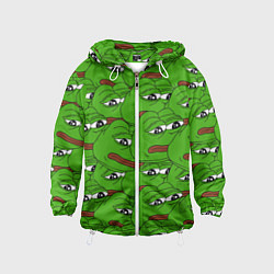 Ветровка с капюшоном детская Sad frogs, цвет: 3D-белый