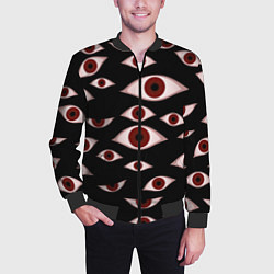 Бомбер мужской Глаза, цвет: 3D-черный — фото 2