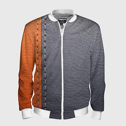 Бомбер мужской Кожа, цвет: 3D-белый