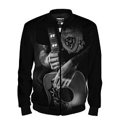 Бомбер мужской Гитарист-рокер, цвет: 3D-черный